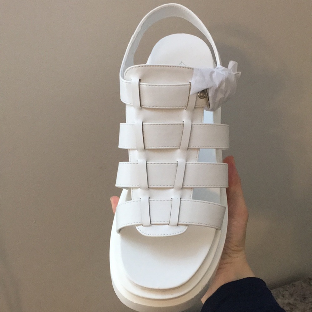 White Call It Spring Chunky Sandals - Picture 10 of 16